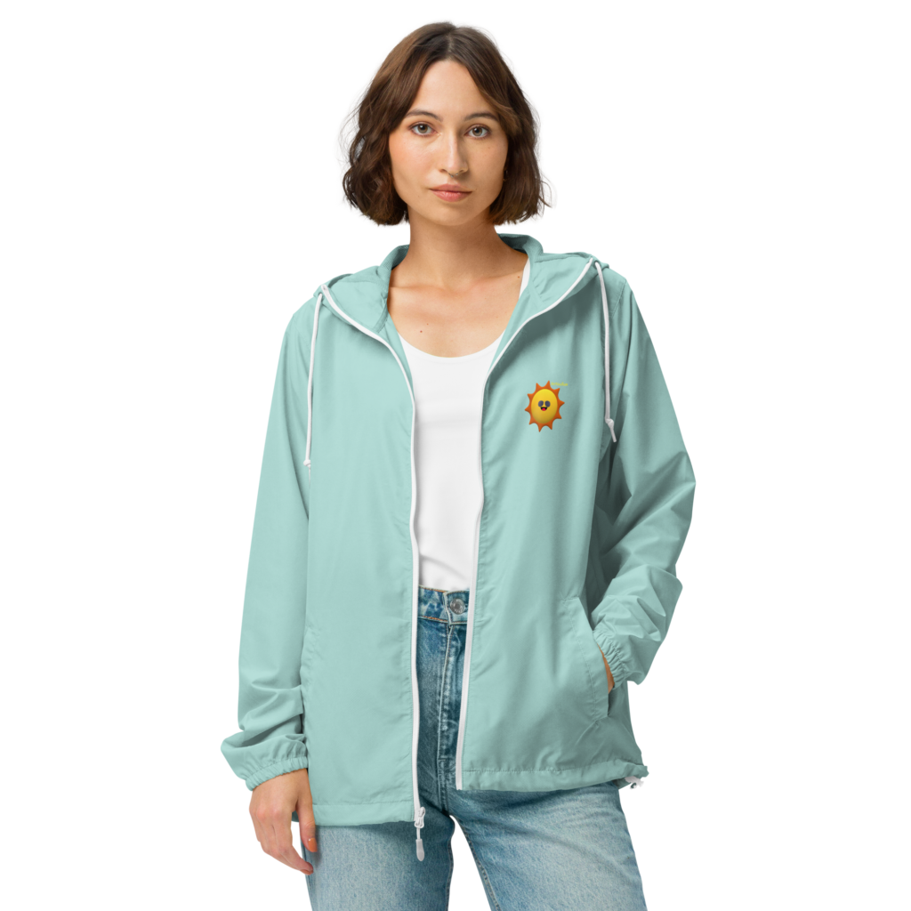 Product links to product id: 1257, “MrNeedham” Unisex Zip-Up Windbreaker