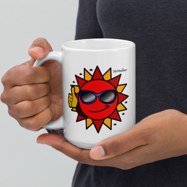 "MrNeedham" White Glossy Mug - Image 5