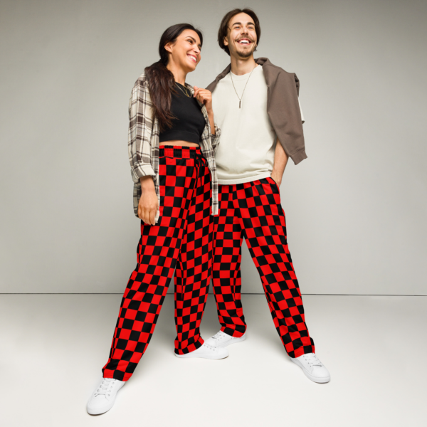 "Checker Board" Wide-Leg Joggers